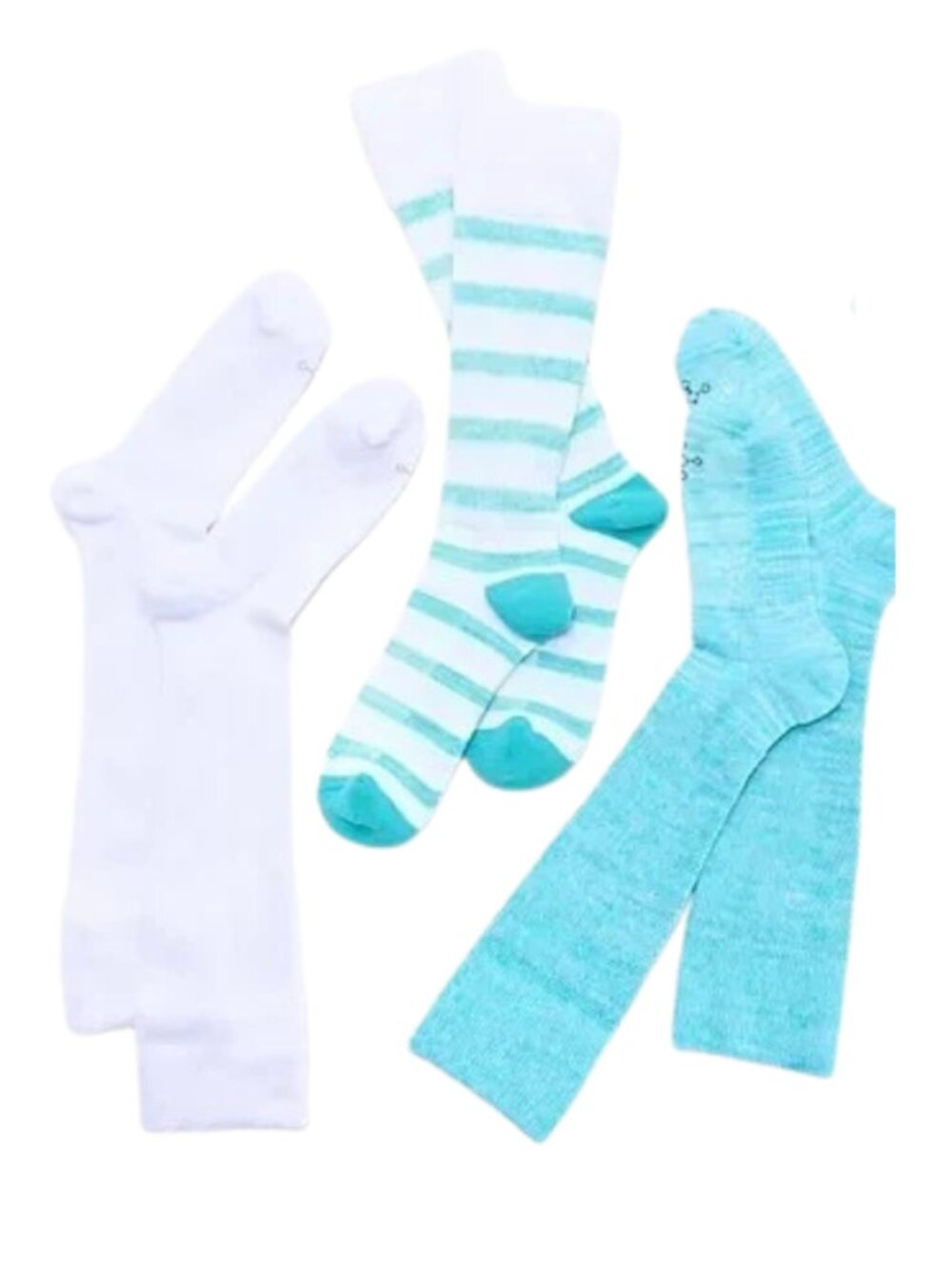 TOMMIE COPPER - Teal Stripe WOTC - Infrared & Ultraguard - 3 Pack Socks - Teal